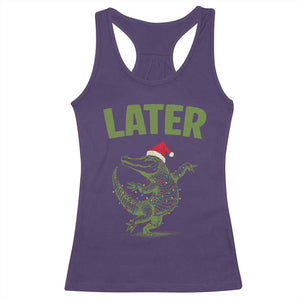 Funny Gator Sarcastic Christmas Racerback Tank Top Later Alligator - Print Your Wear