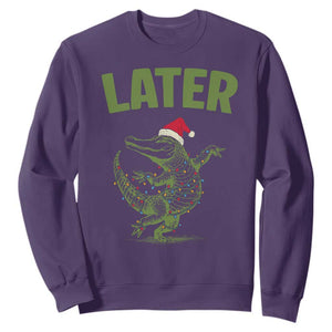 Funny Gator Sarcastic Christmas Sweatshirt Later Alligator TS14 Purple Print Your Wear