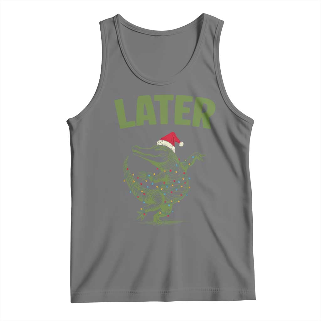 Funny Gator Sarcastic Christmas Tank Top Later Alligator TS14 Black Heather Print Your Wear