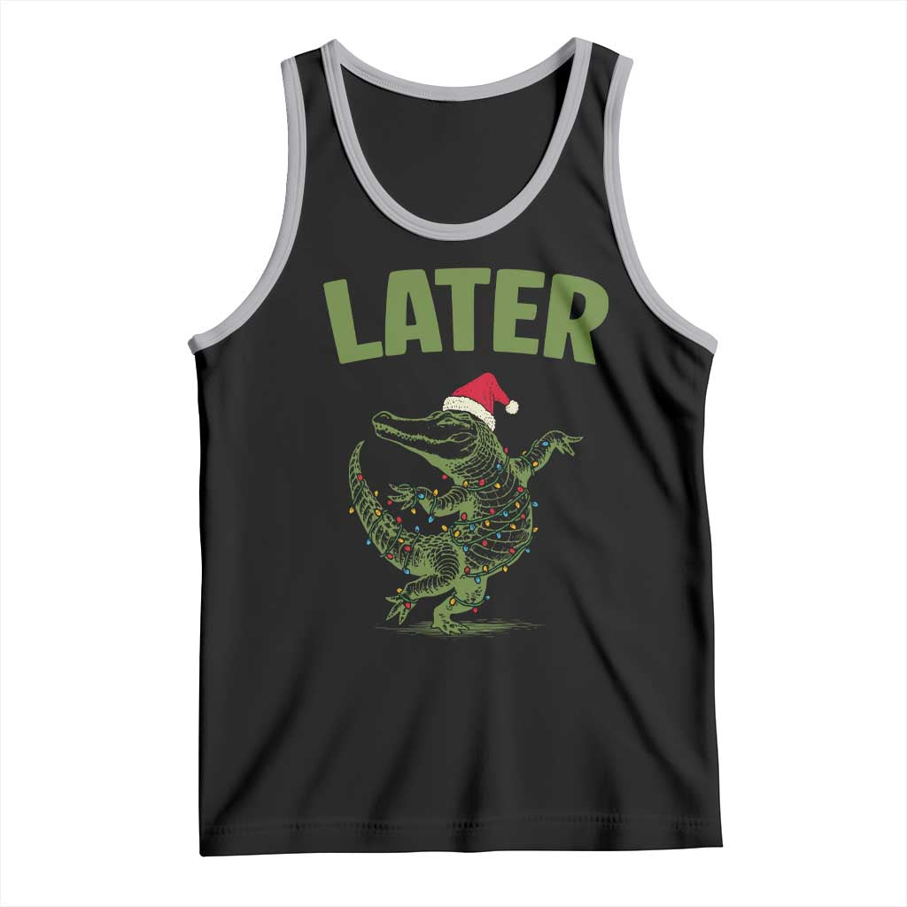 Funny Gator Sarcastic Christmas Tank Top Later Alligator TS14 Black Athletic Heather Print Your Wear
