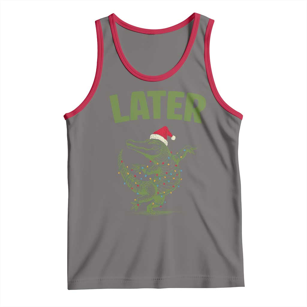 Funny Gator Sarcastic Christmas Tank Top Later Alligator TS14 Deep Heather Red Print Your Wear