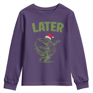 Funny Gator Sarcastic Christmas Youth Sweatshirt Later Alligator TS14 Purple Print Your Wear
