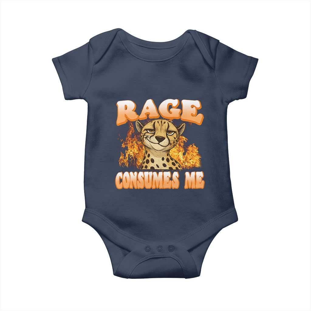 Cool Cheetah Baby Onesie Funny Range Consumes Me Sarcastic Wild Animal TS14 Navy Print Your Wear