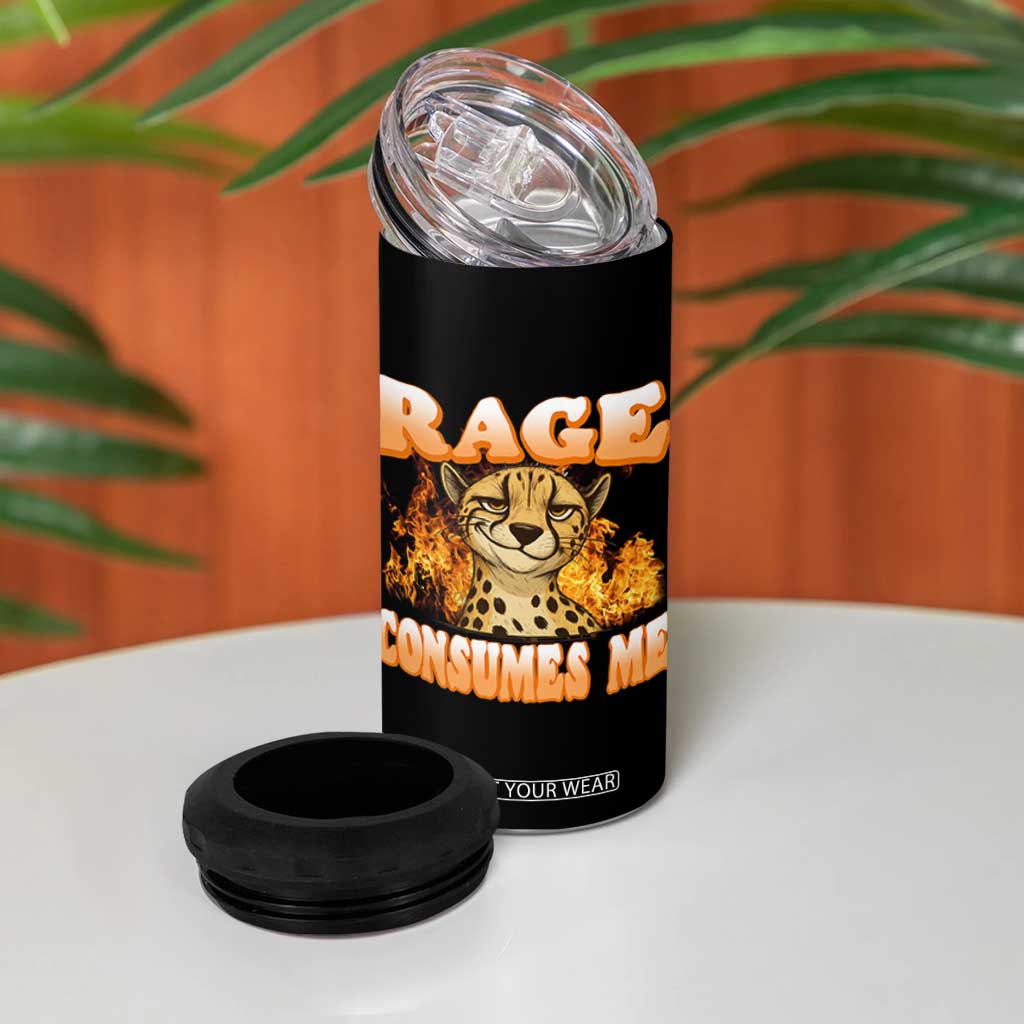 Cool Cheetah 4 in 1 Can Cooler Tumbler Funny Range Consumes Me Sarcastic Wild Animal TS14 Print Your Wear