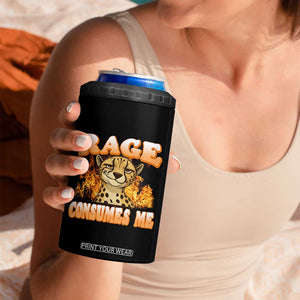 Cool Cheetah 4 in 1 Can Cooler Tumbler Funny Range Consumes Me Sarcastic Wild Animal TS14 Print Your Wear