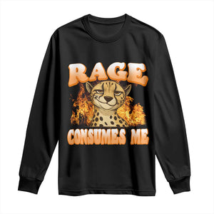 Cool Cheetah Long Sleeve Shirt Funny Range Consumes Me Sarcastic Wild Animal TS14 Black Print Your Wear