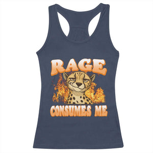 Cool Cheetah Racerback Tank Top Funny Range Consumes Me Sarcastic Wild Animal TS14 Navy Print Your Wear