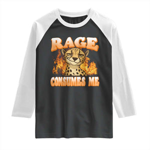 Cool Cheetah Raglan Shirt Funny Range Consumes Me Sarcastic Wild Animal TS14 Black White Print Your Wear