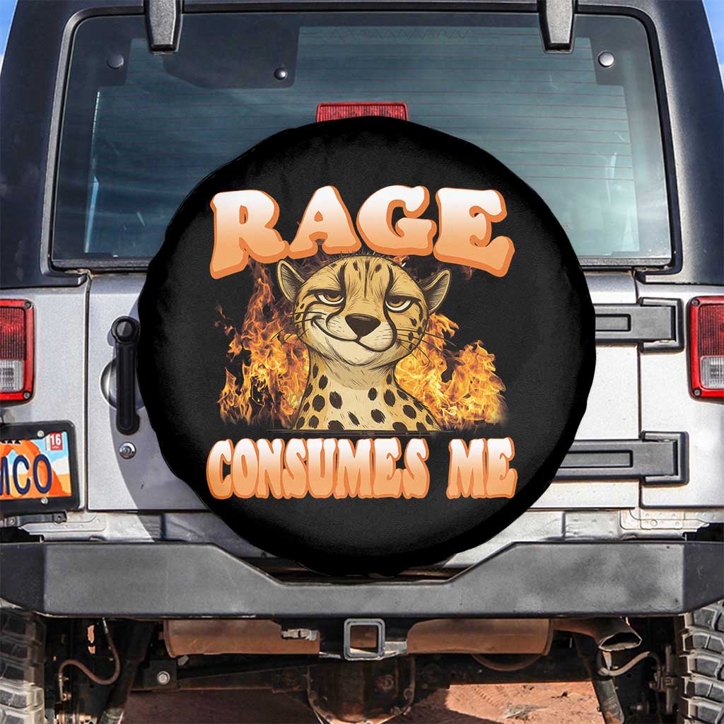 Cool Cheetah Spare Tire Cover Funny Range Consumes Me Sarcastic Wild Animal TS14 No hole Black Print Your Wear