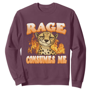 Cool Cheetah Sweatshirt Funny Range Consumes Me Sarcastic Wild Animal TS14 Maroon Print Your Wear