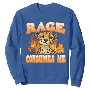 Cool Cheetah Sweatshirt Funny Range Consumes Me Sarcastic Wild Animal TS14 Royal Blue Print Your Wear