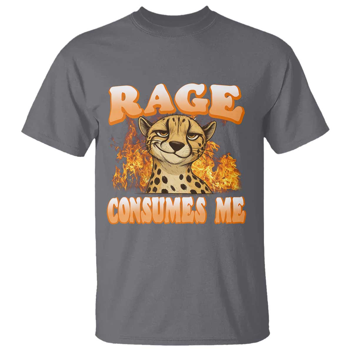 Cool Cheetah T Shirt Funny Range Consumes Me Sarcastic Wild Animal TS14 Charcoal Print Your Wear