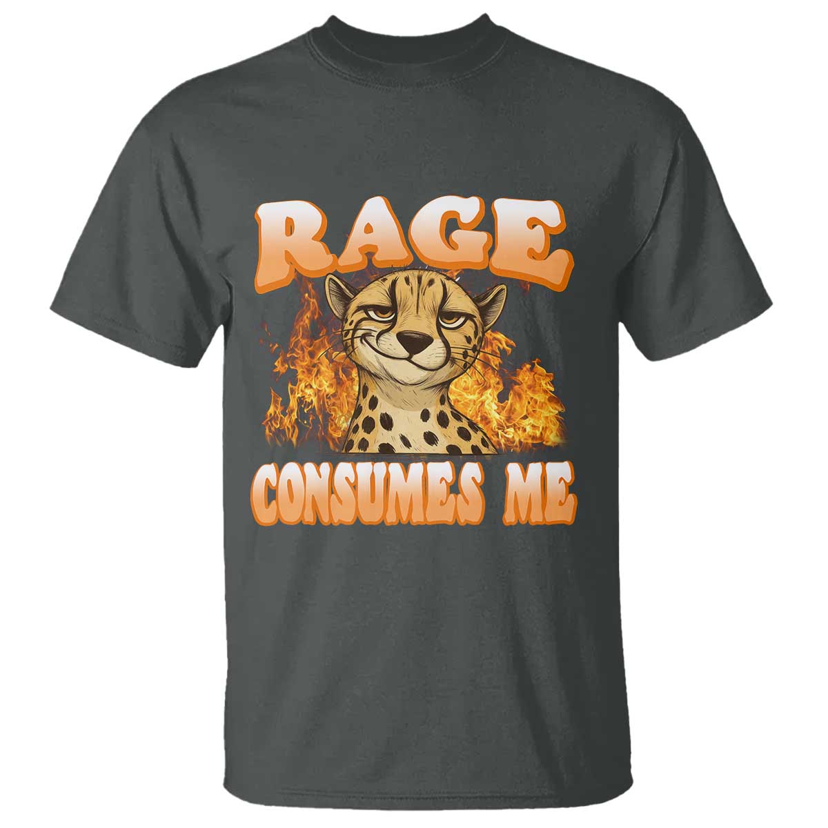 Cool Cheetah T Shirt Funny Range Consumes Me Sarcastic Wild Animal TS14 Dark Heather Print Your Wear