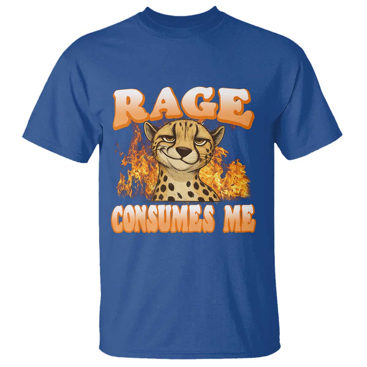 Cool Cheetah T Shirt Funny Range Consumes Me Sarcastic Wild Animal TS14 Royal Blue Print Your Wear