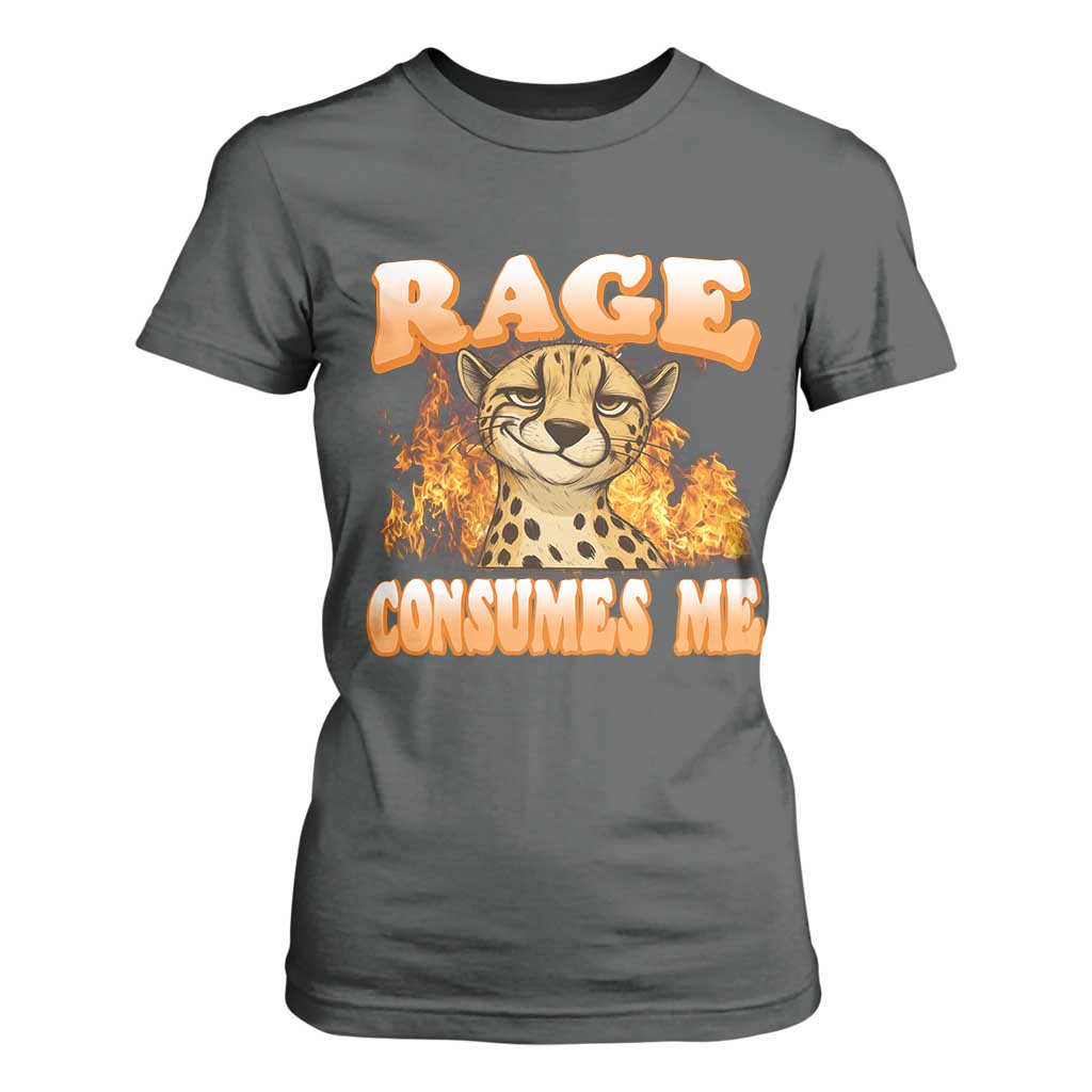 Cool Cheetah T Shirt For Women Funny Range Consumes Me Sarcastic Wild Animal TS14 Dark Heather Print Your Wear
