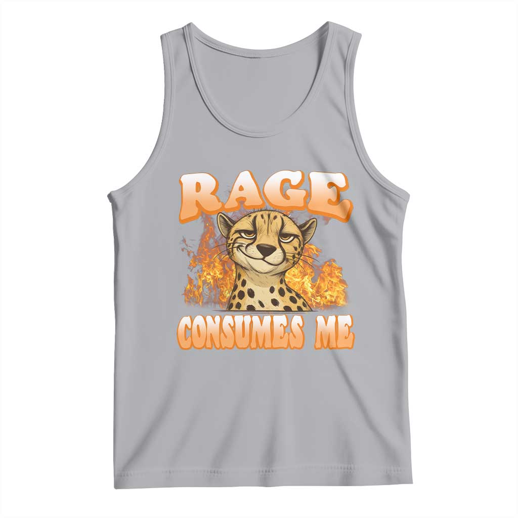 Cool Cheetah Tank Top Funny Range Consumes Me Sarcastic Wild Animal TS14 Athletic Heather Print Your Wear