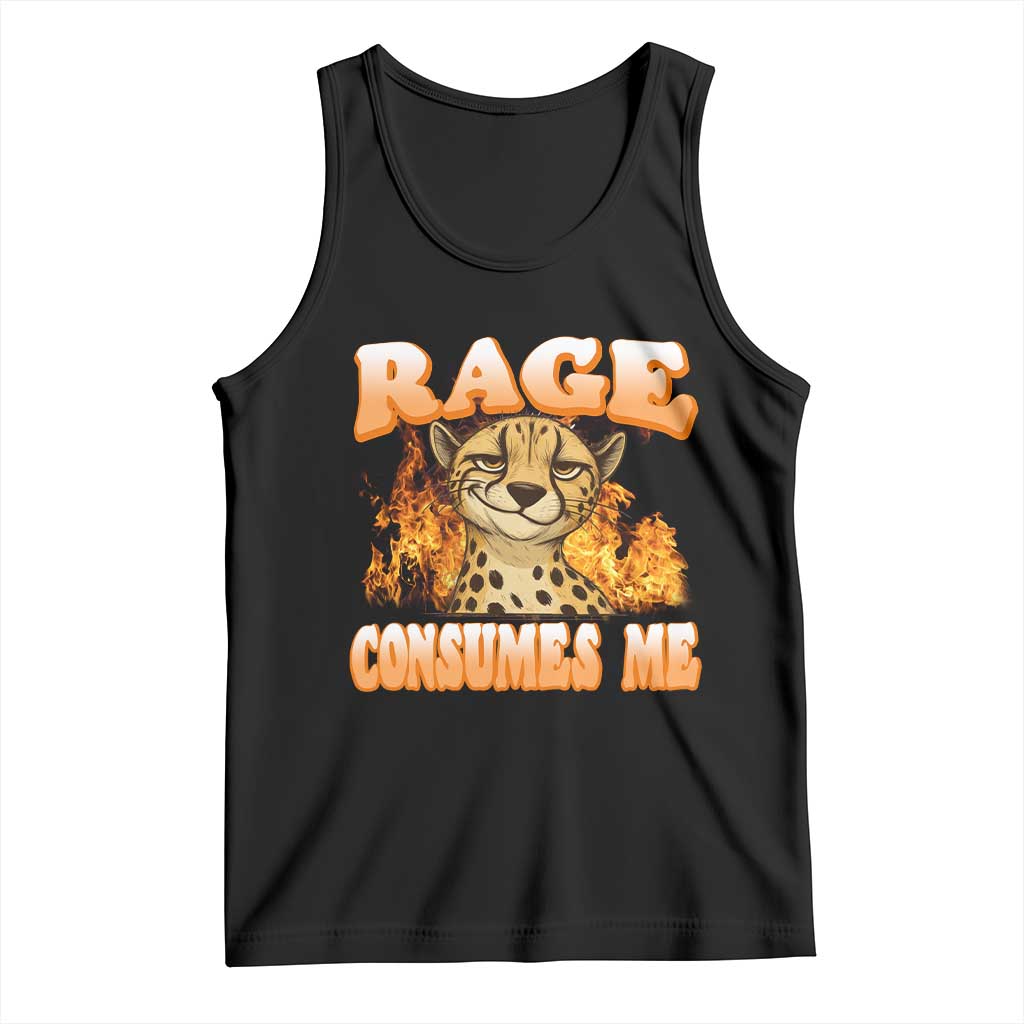Cool Cheetah Tank Top Funny Range Consumes Me Sarcastic Wild Animal TS14 Black Print Your Wear