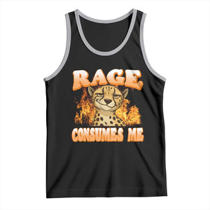 Cool Cheetah Tank Top Funny Range Consumes Me Sarcastic Wild Animal TS14 Black Athletic Heather Print Your Wear