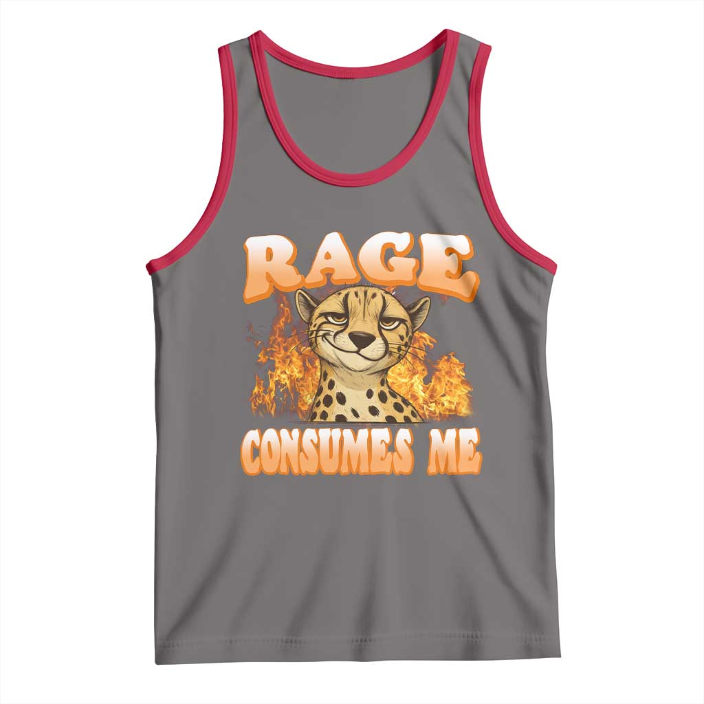 Cool Cheetah Tank Top Funny Range Consumes Me Sarcastic Wild Animal TS14 Deep Heather Red Print Your Wear