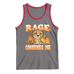 Cool Cheetah Tank Top Funny Range Consumes Me Sarcastic Wild Animal TS14 Deep Heather Red Print Your Wear