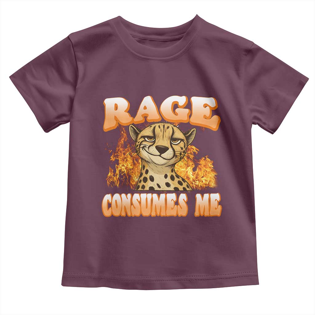 Cool Cheetah Toddler T Shirt Funny Range Consumes Me Sarcastic Wild Animal TS14 Maroon Print Your Wear