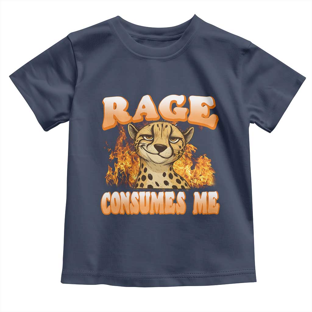 Cool Cheetah Toddler T Shirt Funny Range Consumes Me Sarcastic Wild Animal TS14 Navy Print Your Wear
