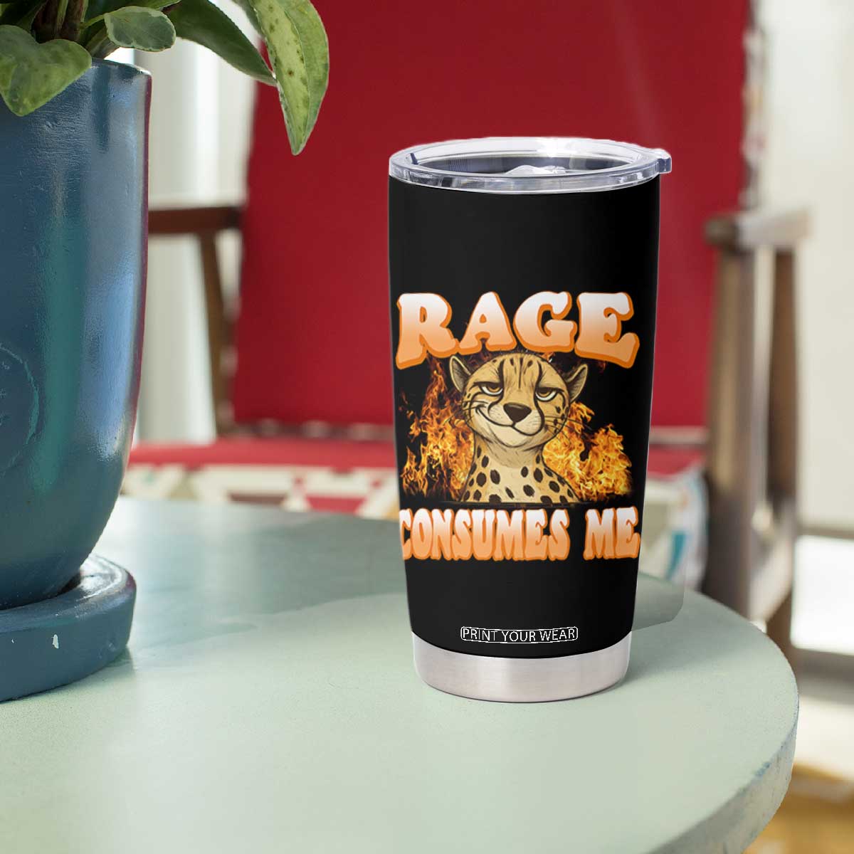 Cool Cheetah Tumbler Cup Funny Range Consumes Me Sarcastic Wild Animal TS14 Print Your Wear