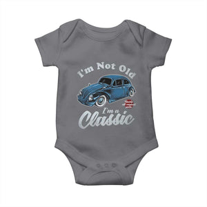 I'm Not Old I'm Classic Baby Onesie Vintage Distressed Classic Bug Travel TS14 Charcoal Print Your Wear