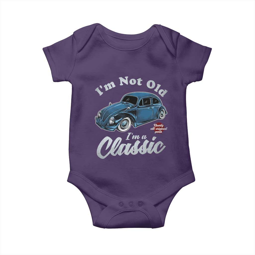 I'm Not Old I'm Classic Baby Onesie Vintage Distressed Classic Bug Travel TS14 Purple Print Your Wear