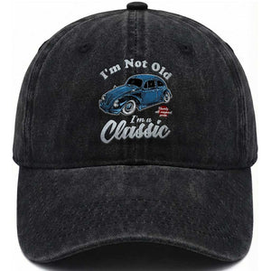 I'm Not Old I'm Classic Washed Cotton Baseball Cap Vintage Distressed Classic Bug Travel TS14 Print Your Wear