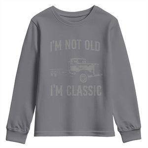 I'm Not Old I'm Classic Youth Sweatshirt Retro Needlenose Semi Truck Old School Distressed Big Rig 18 Wheeler