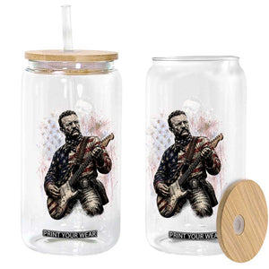 Teddy Roosevelt Playing Guitar 4th of July Glass Can TS14 Print Your Wear
