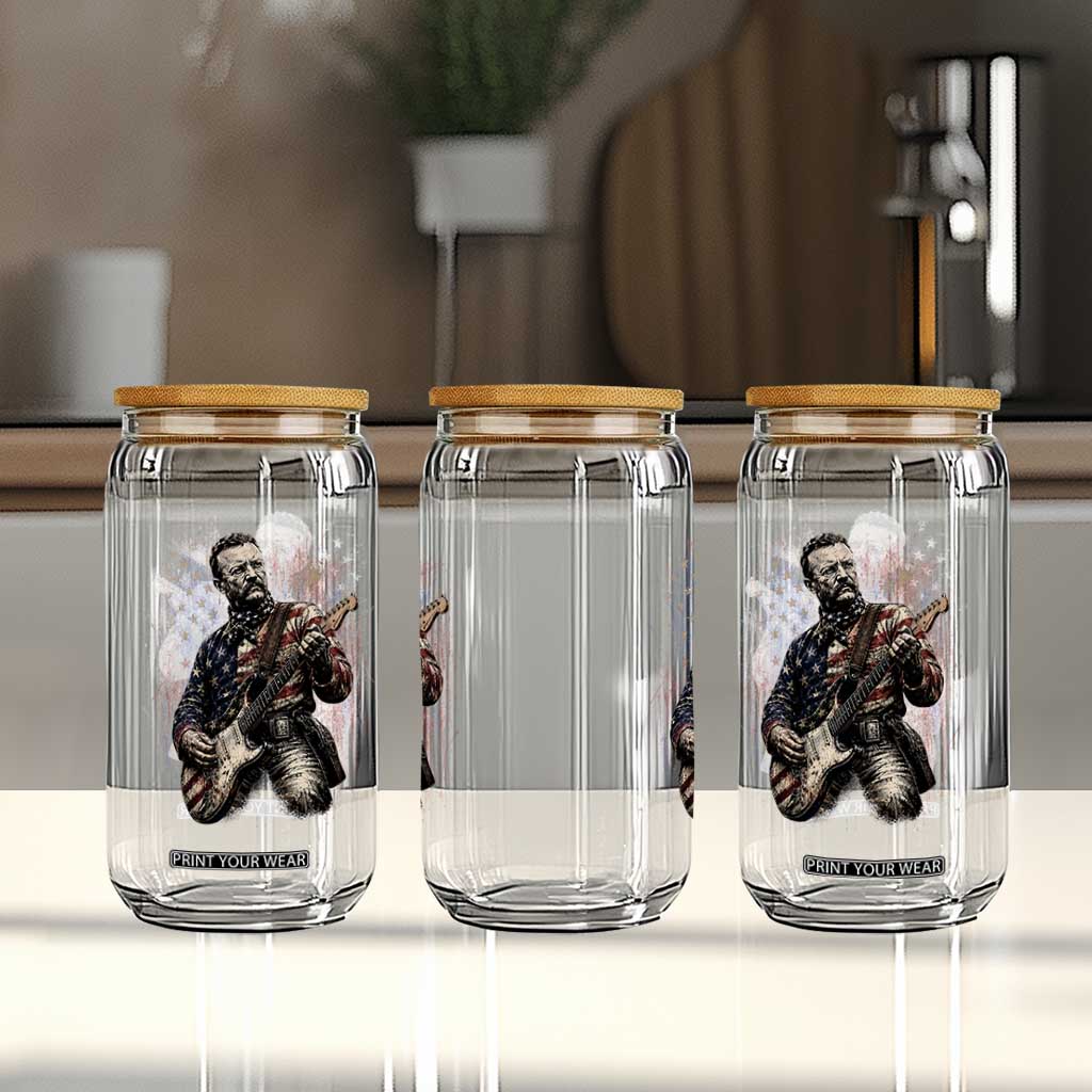 Teddy Roosevelt Playing Guitar 4th of July Glass Can TS14 Print Your Wear