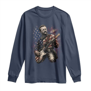 Teddy Roosevelt Playing Guitar 4th of July Long Sleeve Shirt