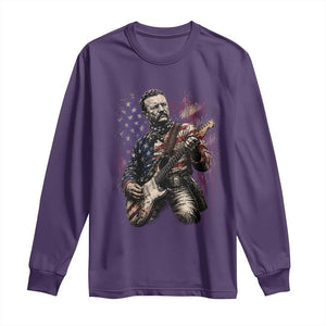 Teddy Roosevelt Playing Guitar 4th of July Long Sleeve Shirt