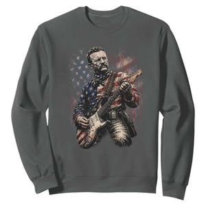 Teddy Roosevelt Playing Guitar 4th of July Sweatshirt