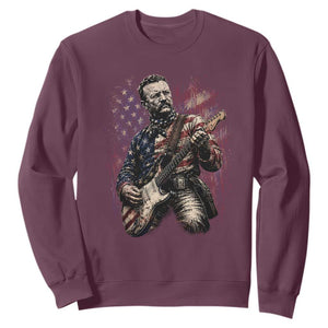 Teddy Roosevelt Playing Guitar 4th of July Sweatshirt