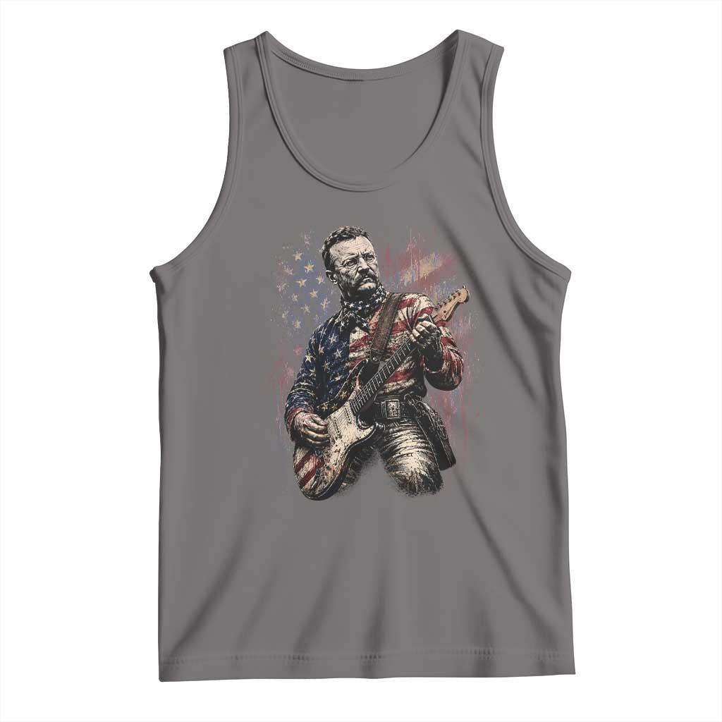 Teddy Roosevelt Playing Guitar 4th of July Tank Top