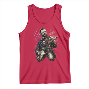 Teddy Roosevelt Playing Guitar 4th of July Tank Top