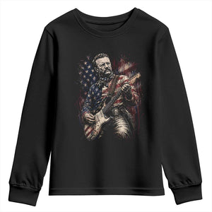 Teddy Roosevelt Playing Guitar 4th of July Youth Sweatshirt