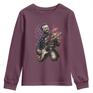 Teddy Roosevelt Playing Guitar 4th of July Youth Sweatshirt
