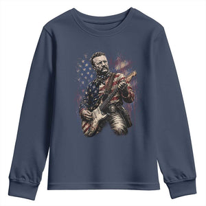 Teddy Roosevelt Playing Guitar 4th of July Youth Sweatshirt