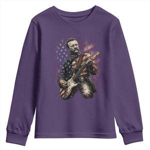 Teddy Roosevelt Playing Guitar 4th of July Youth Sweatshirt