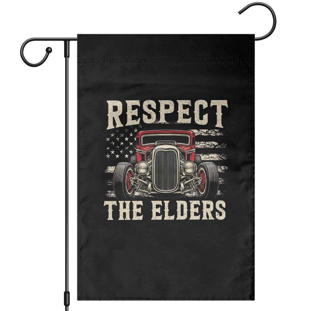 Respect The Elders Garden Flag 1932 American Classic Hotrod TS14 Black Print Your Wear