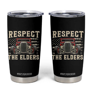 Respect The Elders Tumbler Cup 1932 American Classic Hotrod TS14 Black Print Your Wear