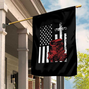 Classic Big Block Blower Garden Flag Patriotic Racing Engine American Flag Christian Cross TS14 Print Your Wear