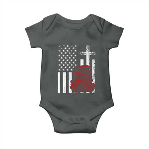 Classic Big Block Blower Baby Onesie Patriotic Racing Engine American Flag Christian Cross