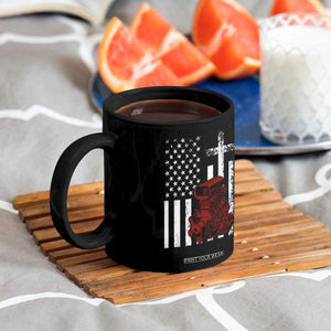Classic Big Block Blower Coffee Mug Patriotic Racing Engine American Flag Christian Cross TS14 Print Your Wear