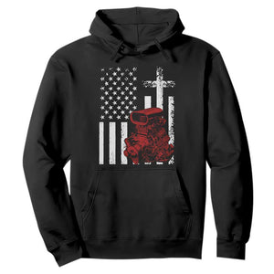 Classic Big Block Blower Hoodie Patriotic Racing Engine American Flag Christian Cross