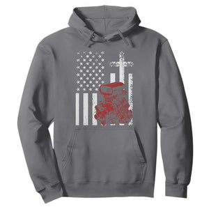 Classic Big Block Blower Hoodie Patriotic Racing Engine American Flag Christian Cross